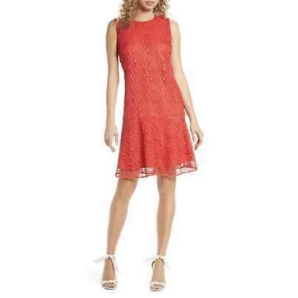 NWT Sam Edelman Red Crochet Dress 10